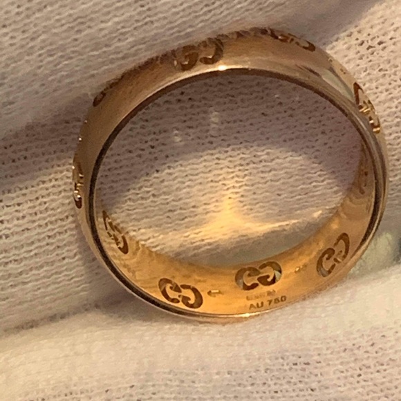 GUCCI GG 18KT GOLD RING STAMPED AU 750 SIZE 7 US - Picture 4 of 8